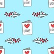 Seamless cartoon pattern cartoon seams Heart of popular miscellaneous valentine's day love day children t-shirt children repeat cute doodle art fabric pattern background wallpaper