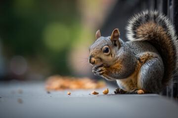 Wall Mural - Squirrel in the park - Generative AI