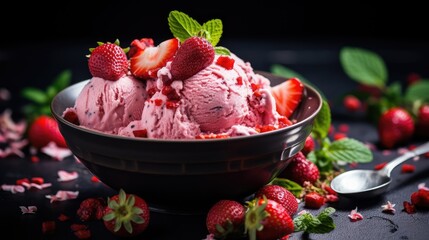 Canvas Print - strawberry ice cream