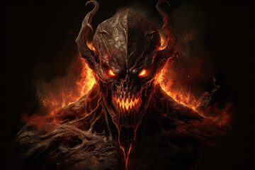 Wall Mural - hell monster - generative ai