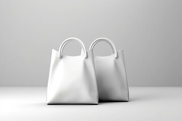 Sticker - Isolated white bags, light background. Design mockup. 3D render. Generative AI