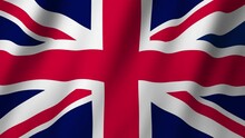 United Kingdom Flag. Flag Of The United Kingdom Footage Video Waving In Wind. 