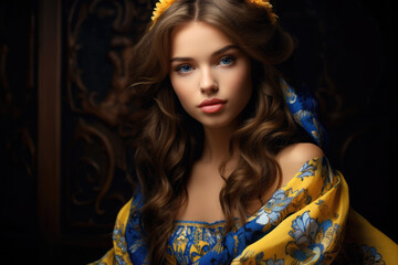 Beautiful Ukrainian woman in a national dress