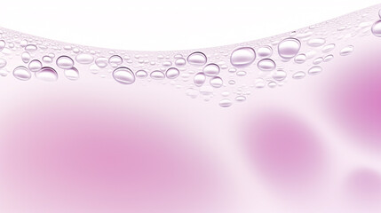  A gel-textured glycerin serum with droplets of toner-liquid and moisturizing bubbles, isolated on a white background.