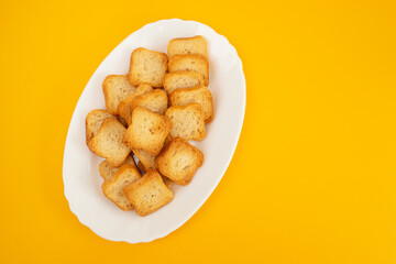 Fried toast biscuit breakfast on dish