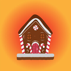 Gingerbread cookie house vector art