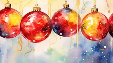  Christmas Bulbs: Hand-Made Watercolor Illustrations For Christmas Tree Decoration