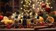 Assortment of Essential Oil Bottles for White Christmas Holiday Season