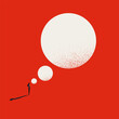 © jozefmicic - Business man with idea bubble, minimal illustration. Symbol of thinking, brainstorming. Concept vector with copy space