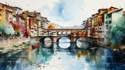 Watercolor painting of Florence