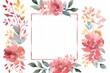 Blossoms collection. Watercolor flower and floral geometric frame 6.6
