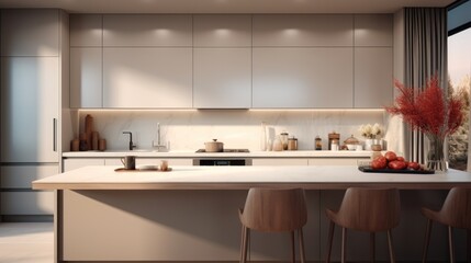 Elegant kitchen, A minimalist style.