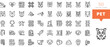 Set of minimalist linear pet icons. Vector illustration