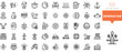 Set of minimalist linear generator icons. Vector illustration