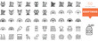 Set of minimalist linear adeptness icons. Vector illustration