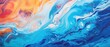 Abstract marbled acrylic paint ink painted waves painting texture colorful background banner - Bold colors, color swirls waves