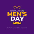 Glasses & mustache international men's day celebration background