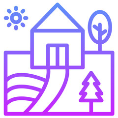 Sticker - Village Landscape Icon