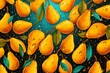 Water-drenched mango pattern. Generative AI