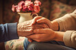 Volunteer at a nursing home bring companionship. social responsability concept