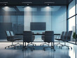 © Akilmazumder - Empty conference room with desk and chairs, business meeting room, empty seminar or training room, business discussion area, business meeting room interior