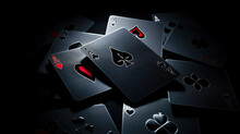 Illustration Of Playing Cards On Black Background With Shallow Depth Of Field