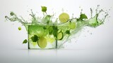 Fototapeta Panele - green apple splash