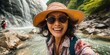 happy asian woman tourist, Travel and vacation theme