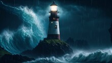 Lighthouse During Storm