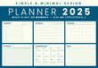 2025 Monthly planner template simple and minimal design, start week on monday, size A4