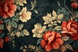 An artistic illustration of a vintage wallpaper background. Generative AI