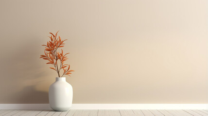 Wall Mural - modern interior with vase on a colored wall