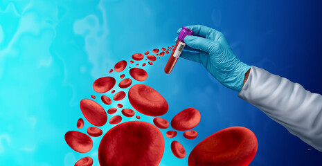 Wall Mural - blood testing and screening for early detection of genetic disorders or multiple cancers and maligna