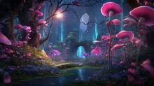 A Whimsical Garden With Starlight Sweet Pea Blossoms, Shimmering With A Magical Aura, All In High-resolution 8K Glory.