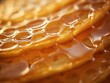 Close up of honeycombs with water. Generative AI.