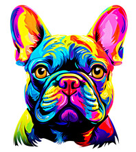 French Bulldog Portrait On Background. 