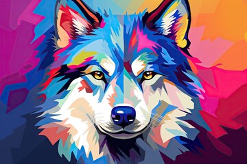 Naklejka na meble Colorful Husky