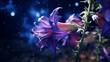 A Celestial Campanula under a clear, starry night sky, with its petals seeming to shimmer with the brilliance of the cosmos.