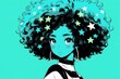 © beeboys - アフロヘアーの女子,Generative AI AI画像