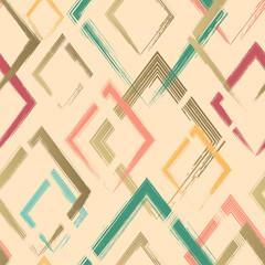 Wall Mural - art square seamless pattern. repeating abstract grunge backdrop. random cubes. background brush stro