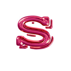 Wall Mural - Pink symbol. letter s