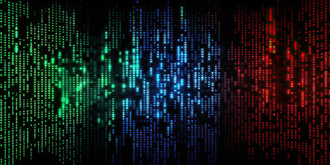 A Matrix of Binary Code on a High-Resolution Computer Screen