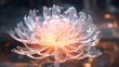A Crystal Chrysanthemum glowing with an ethereal, soft light, as if it's emitting its own luminescence.