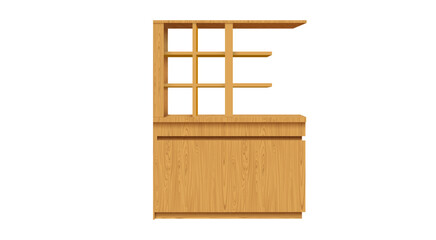 Wall Mural - wooden showcase cabinet on the white background	