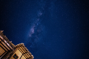 Wall Mural - milky way on the peruvian pacific coast. stars. night.