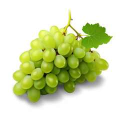 Wall Mural - Green grapes isolated on transparent as png or white background