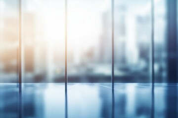 Wall Mural - blurred glass wall building background abstract blue blur blurry bokeh bright business care center c