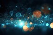 © sandra - background bokeh abstract futuristic blue dot circle dark black space star sparkle surreal business card colours concept connection creative digital cell decoration design detail element
