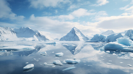 Wall Mural - Arctic beautiful landscape - Generative AI