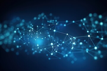 Wall Mural - rendering 3d background blue connection network gital abstract global pattern technology future digi